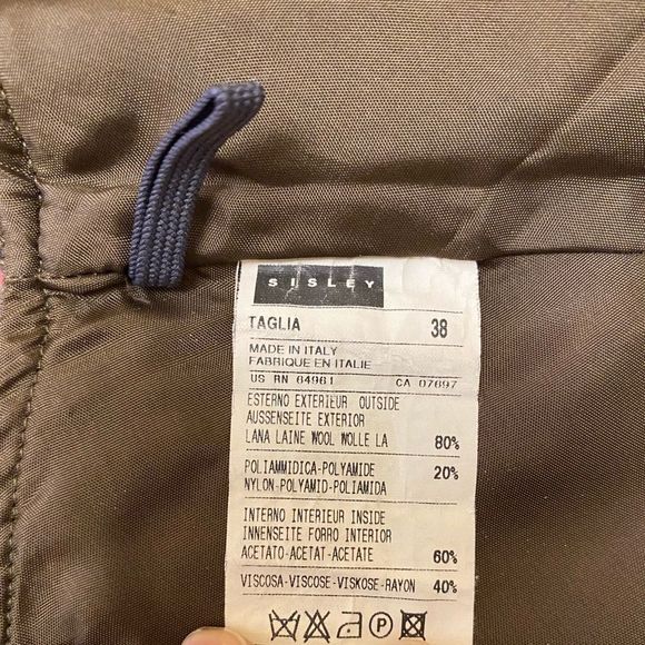 Sisley Skirt Women 6 US / EU38 Solid Green Wool Silk Blend Midi A Line - Picture 3 of 10